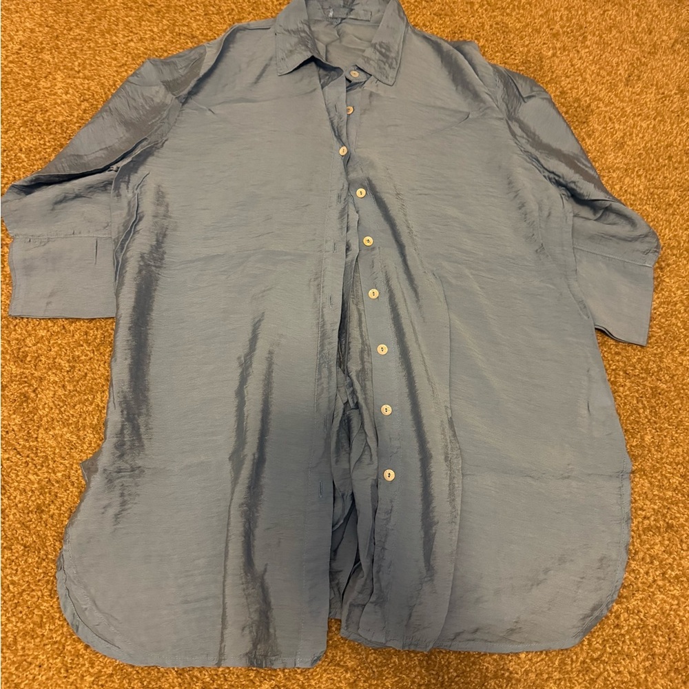 Blue silk tunic